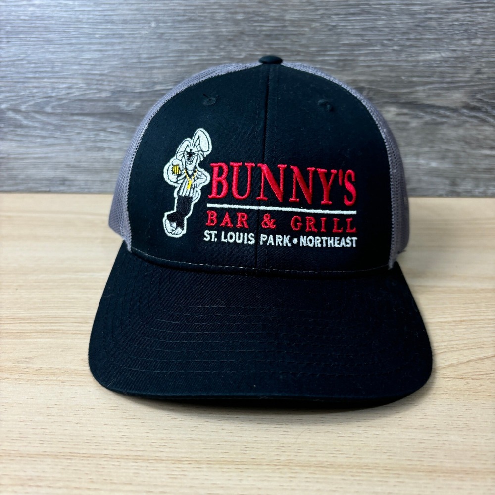Bunnys Bar Hat Cap Snapback Black St Louis Park Minnesota Adjustable